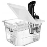 Sous Vide Container with Collapsible Hinged Lid