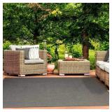 Two-Toned Braided Indoor/ Outdoor Area Rug 5 x 8'