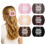 Obeoby 6 Pcs Flat Hair Clips, Medium Flat Claw Cli