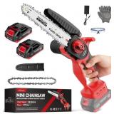 8' Cordless Mini Chainsaw with 2 Batteries | for P