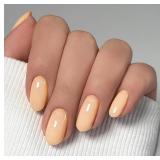 Oval Press on Nails Short | Light Yellow Fake Nail