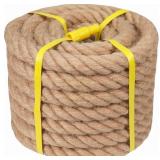 $114 Natural Hemp Rope - 2 Inch x 50 Feet - Heavy