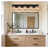 $117 Black Crystal Bathroom Vanity Light, 5-Light