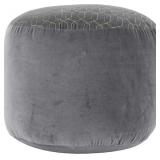 Modern Velvet Pouf, Grey Decor
