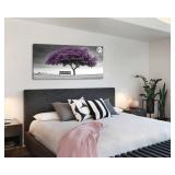 Country Purple Tree Wall Art 40x20 for Living Room
