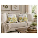 Set 2 Floral Garden, Metallic, Yellow, White Bird
