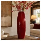 Contemporary Deep Red Ceramic Style Decorative