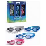 TYR Junior Swim Goggles 3-Pack (Ages 10+), CSTC JR
