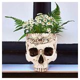 Half Simulation Skull Planter Statue