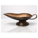 Vintage-Style Hand-Hammered Copper Footed Gravy Bo