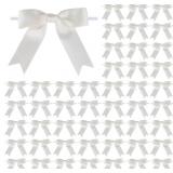 Meseey 50 Pcs 3 Inches Twist Tie Satin Ribbon Bows