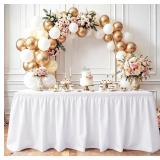 4 Pieces White Plastic Table Skirts 14 Fee