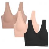 Nautica Large Women's 3-Pack Wireless Bra Laser Lo