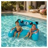Inflatable Floating Beach Chill Chair, Blue Bear,