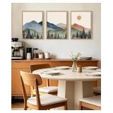 Vintage Mountain Framed Wall Art Watercolo