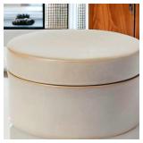 7' x 7' Round Carved Ceramic Box