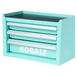 KOBALT MINI METAL 3-Drawer Teal Tool Box, Ball Bea