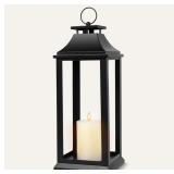 Modern Farmhouse Black Lantern Candle Holder   22'