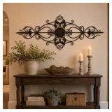 47' Ornate Black Metal Scrollwork Wall D cor
