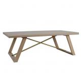 Minimalist Alva Wood and Metal Coffee Table