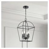$120 allen + roth Hannah 4-Light Matte Black Trans