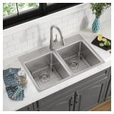 $219 Elkay Greenwood Dual-mount 33-in x 22-in Sati