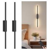 $90 23.6In Battery Operated Wall Sconces Set of Tw