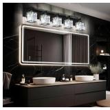 $117 Black Crystal Bathroom Vanity Light, 5-Light