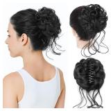 Messy Bun Hair Piece, Wavy Claw Clip Hair Bun Exte