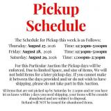 Pickup Schedule Info- Please Read