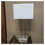 Modern Brushed Nickel Rectangular Accent Lamp