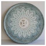 34-Inch Rustic Distressed Floral Medallion Round