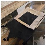 Elegant Modern Black & Cream Color-Blocked Table