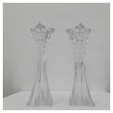 Pair of Elegant Lead Crystal Candle Holders