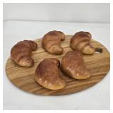 5pc Faux Croissant Pastry Display Set on Round Woo