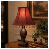 Vintage Burnt Orange Faux Leather Bell Lamp