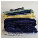 Assorted Blankets & Window Curtain Panels Lot