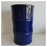 Large Cobalt Blue Glazed Ceramic Cylinder