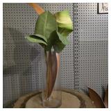 Tall Clear Glass Cylinder Vase with Faux