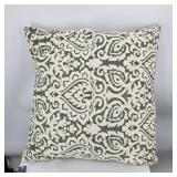 Beige & Black Paisley Patterned Throw Pillow 20