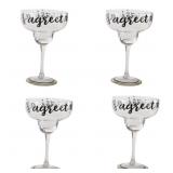 Set of 4 Lets Agreeta Margarita Glasses