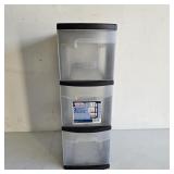 Sterilite 3-Drawer Plastic Storage Tower Cart