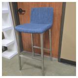 39.5in Blue Fabric Bar Stool Chair