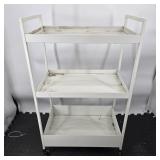 White 3-Tier Rolling Metal Utility Cart