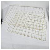 Set of 2 Gold Wire Stacking Baskets / Letter Trays