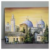 Mediterranean Cityscape Oil Painting Canvas Wall