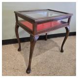 Vintage Queen Anne Style Wooden Glass-Top