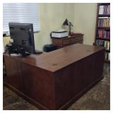 Large Executive L-Shaped Wood Office Desk