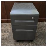 Modern Gray 2-Drawer Mobile File Cabinet 24x22x14