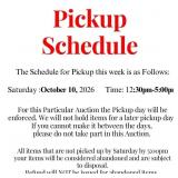 Pickup Schedule Info- Please Read